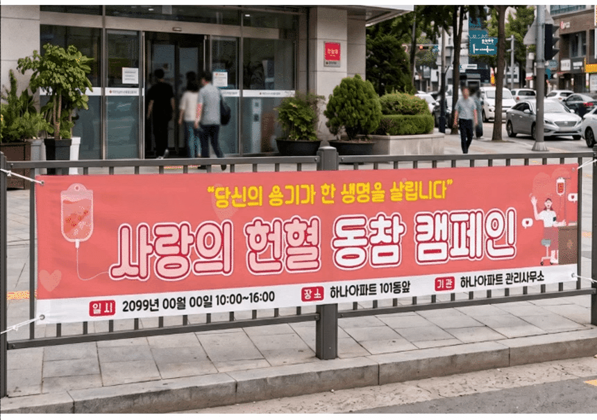 헌혈 캠페인 현수막 상세3